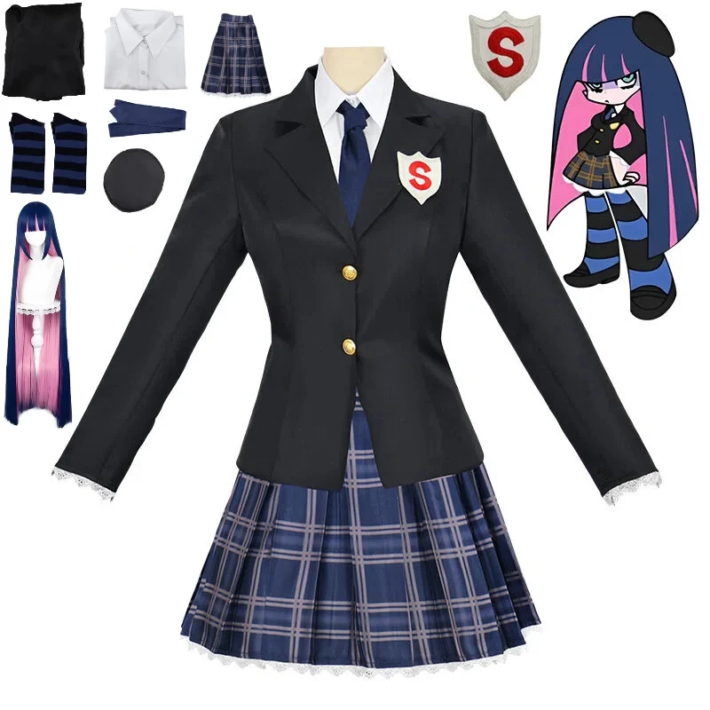 

Anime Panty Stocking Cosplay Suit Tie Accessories Wig Stocking JK School Uniform Halloween Carnival Performance Cosplay Outfit