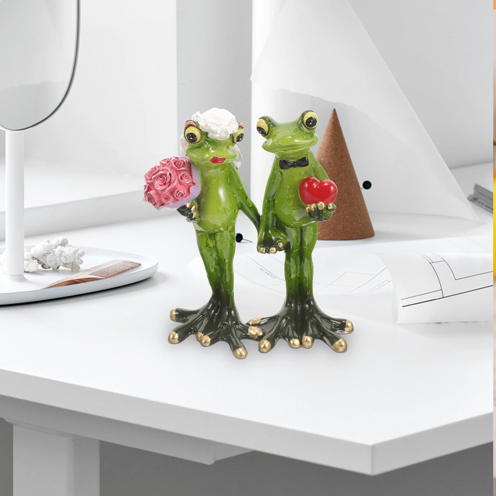 

Resin Frog Statue Garden Decor Animal Model Adornment Home Centerpiece Resin Frog Shape Figurine Birthday