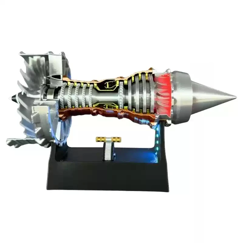 Modelo de simulación de aleación de motor Turbo de avión Airbus, Mini regalo para niños, adornos de escritorio que se pueden iniciar