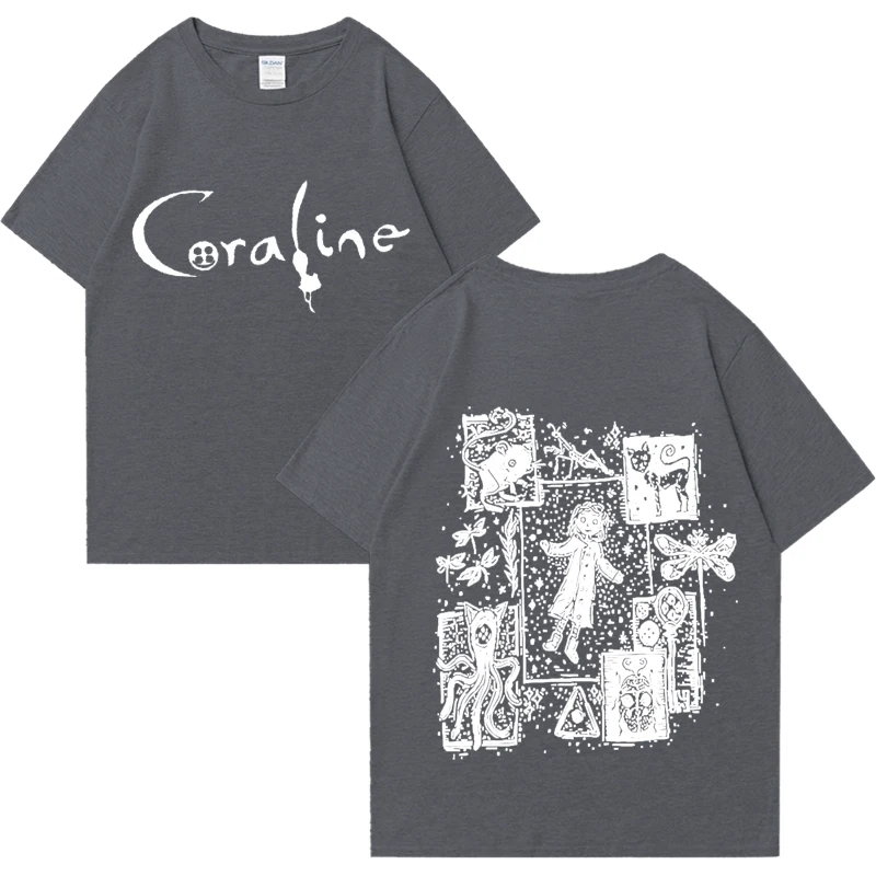 Coraline Movie Graphics T-shirt vintage 2024 Uomo Donna Moda vintage streetwear T-shirt unisex oversize in cotone 100% manica corta