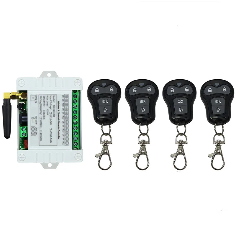 

433Mhz DC12V 24V 36V 4CH Wireless Remote Control LED Light Switch Relay Output Radio RF Transmitter And 433 MHz Receiver