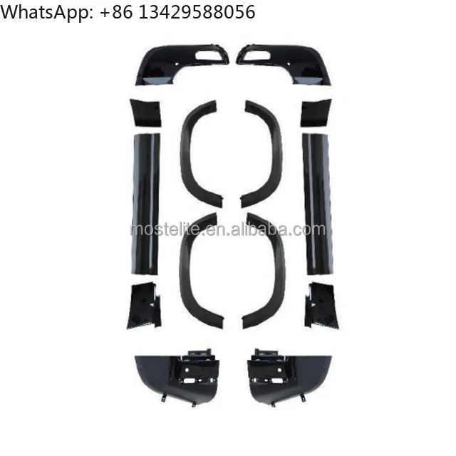 

Cheap Wholesale Black Bodykit Wrap Angle Side Skirts Door Trim Panel Wheel Arch for Land Rover Defender 90