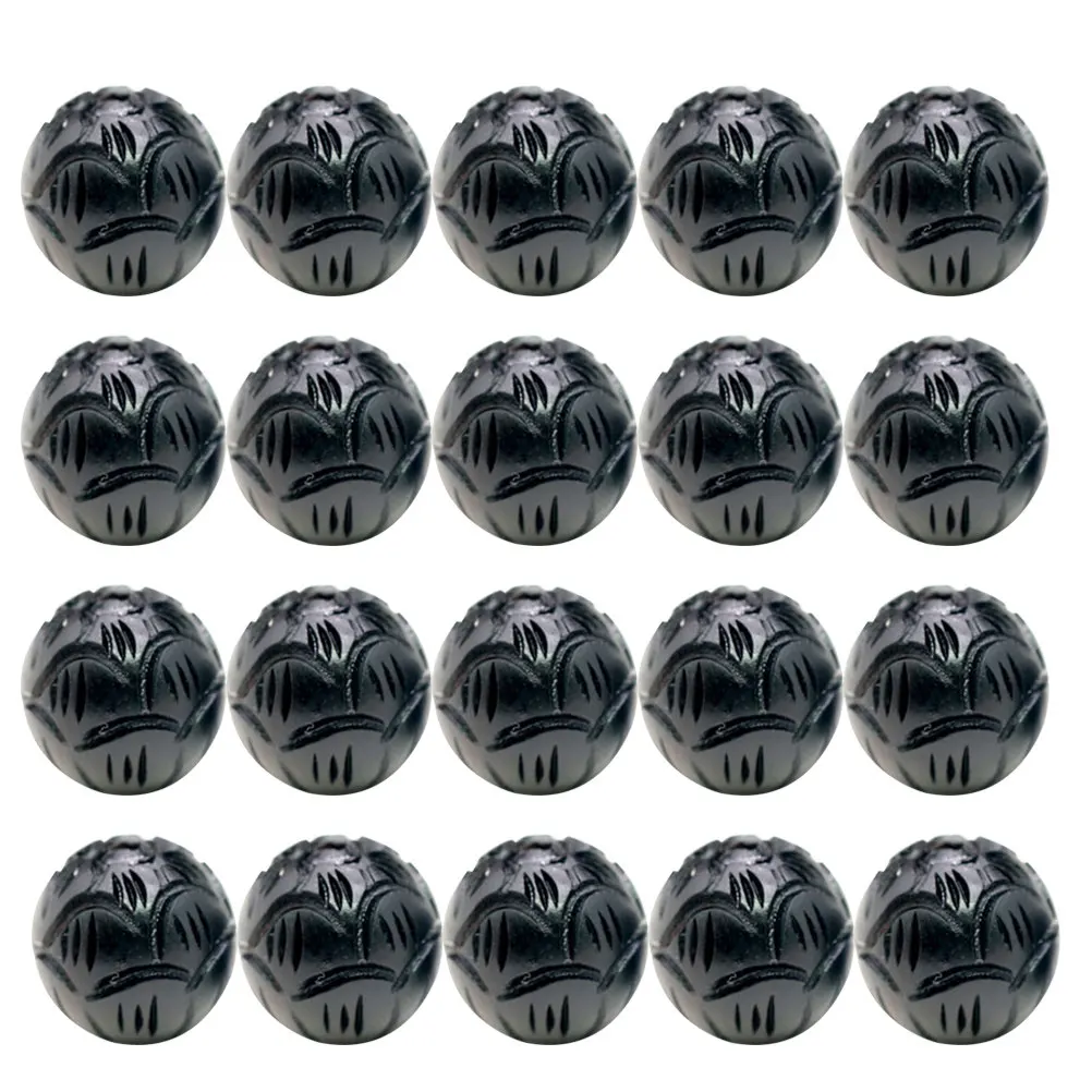 

20Pcs Lotus Carved Ebony Round Black Beads Mini Hole DIY Craft Buddha Rosary Jewelry Accessories Bracelet Keychain Making