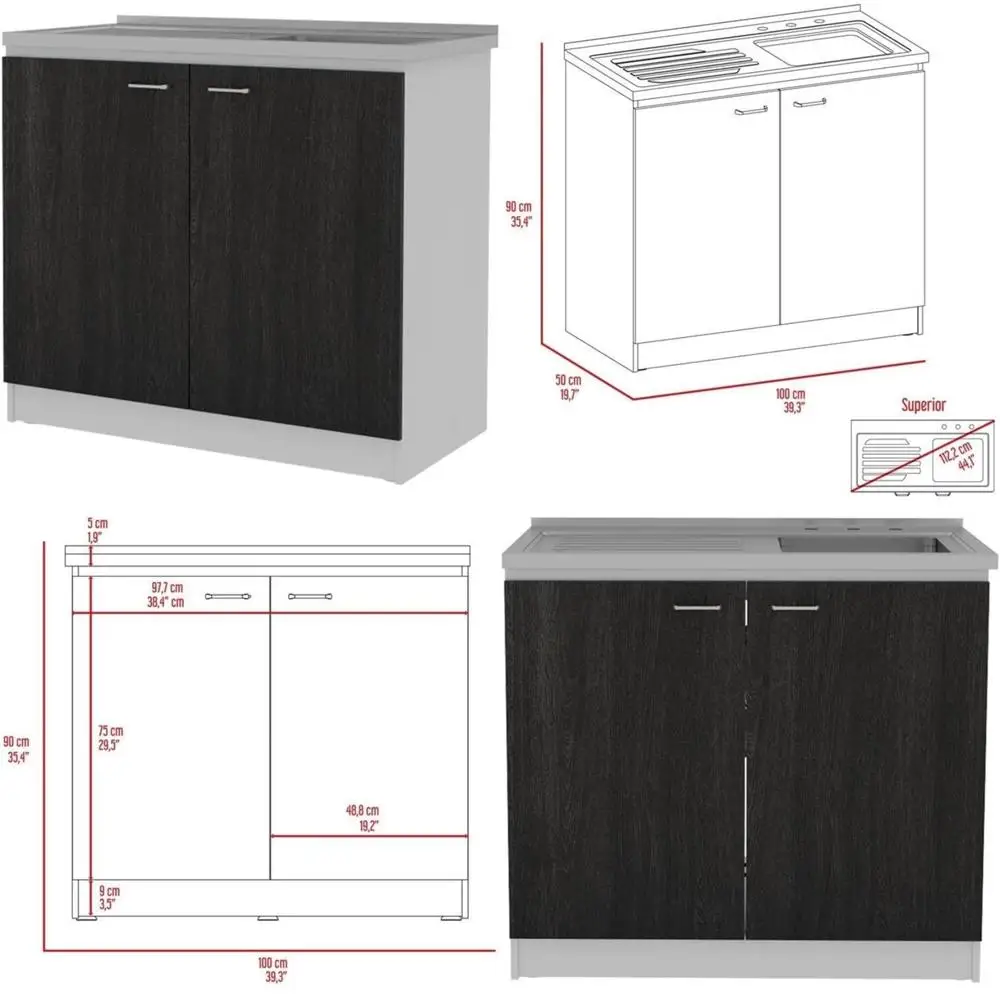 

Stainless Steel Laundry Utility Sink with Cabinet and Pull-Out Faucet - All-in-One Compact Design