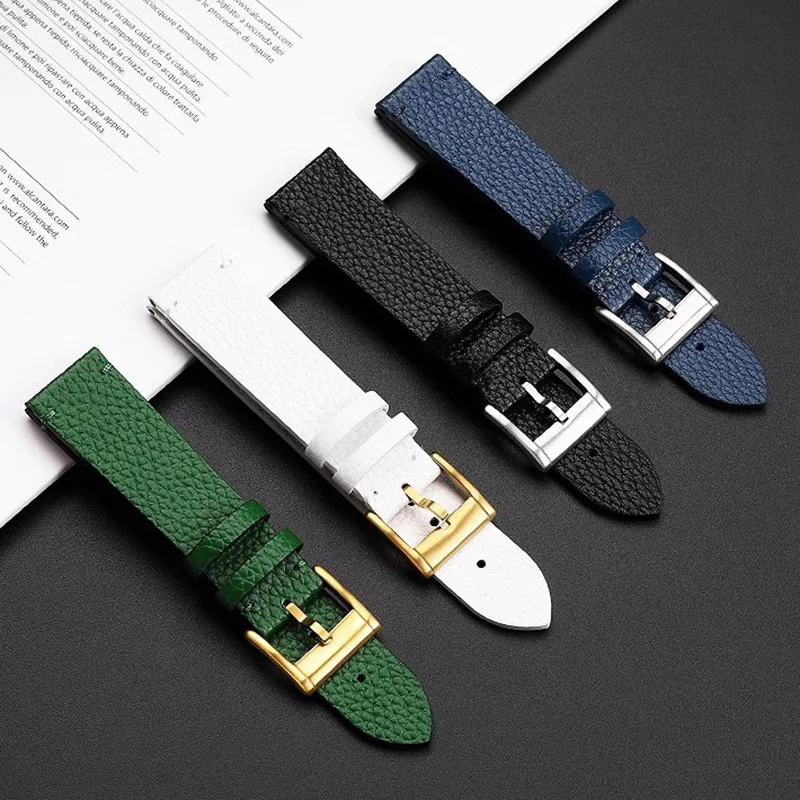 20mm Bracelet for GUC  YA1264065 Little Bee Embroidered Men's Women's Green Blue White Leather Watch Strap wristband chain