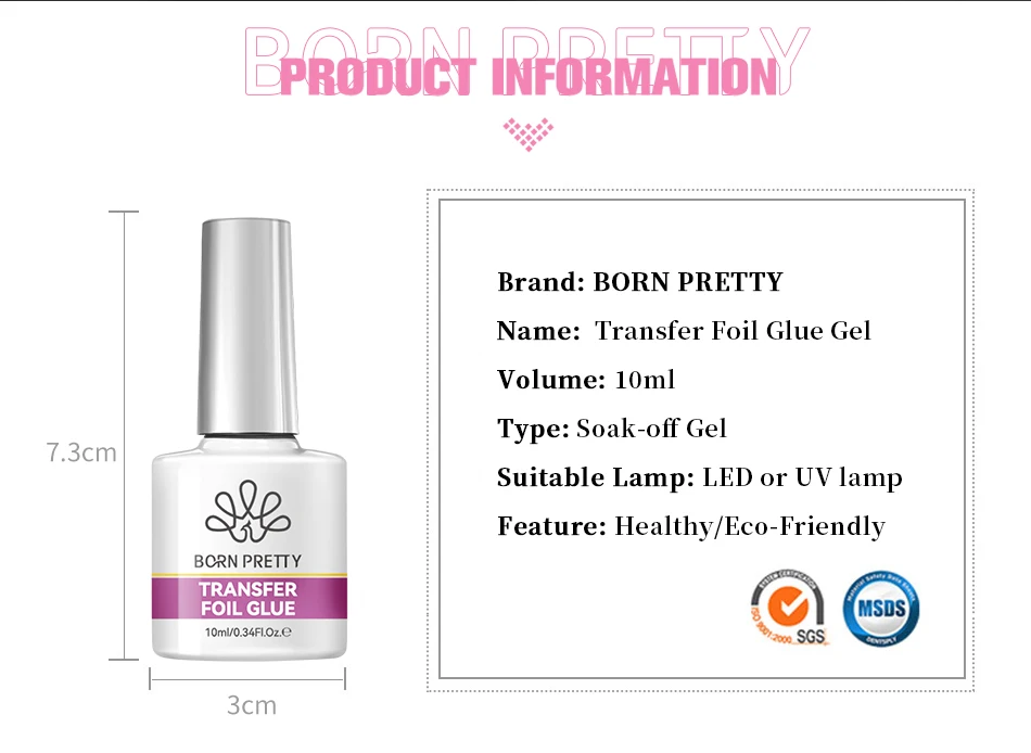 BORN PRETTY Nagelfolien-Gel 10ML Folien-Transfer-Gel für Nagelaufkleber Rosen-Blumen-Designs Florale Hochzeits-Sommer-Nagelgestaltung – Detail 2