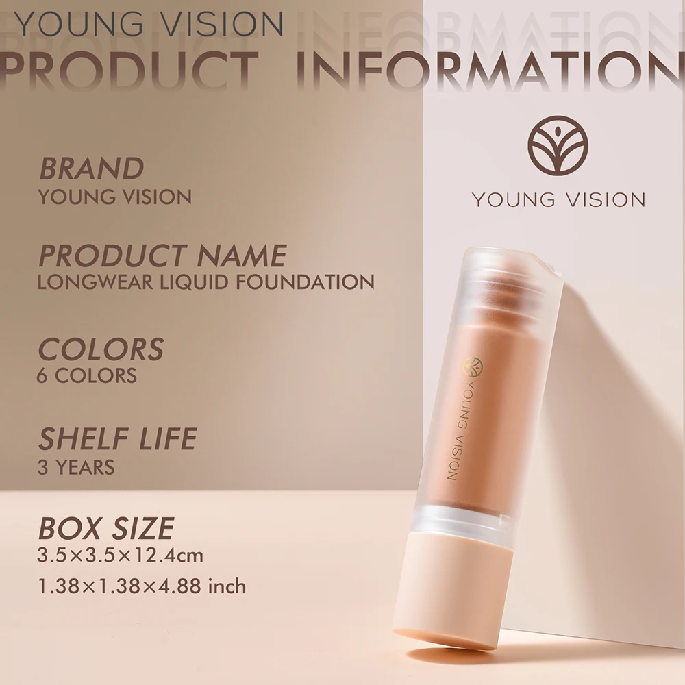 Young Vision Bottom Liquid Foundation Press Detachable Matte  Oil Control  Hard To Take Off Makeup Facial Foundation Liquid