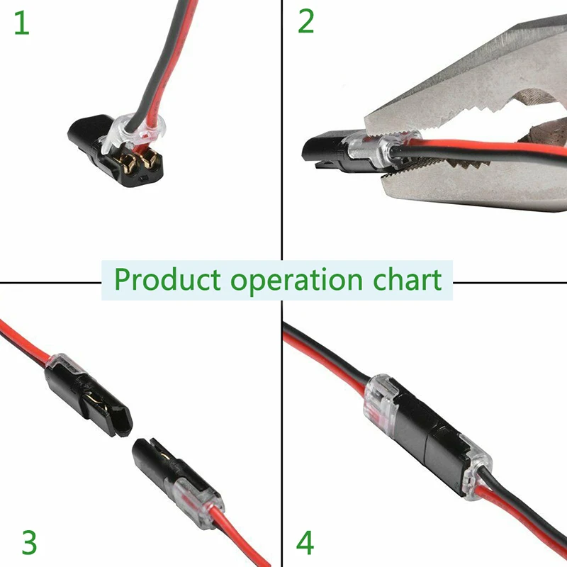 10pcs 2P Spring Connector Wire with No Welding No Screws Quick Connector Cable Clamp Terminal Block 2 Way Easy Fit for Led Strip