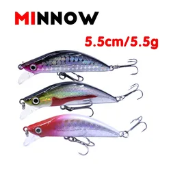 1pc Sinking Minnow Fishing Lures Wobblers 5.5cm 5.5g High Quality Artificial Plastic Bait Bass Crankbaits Carp Pike Tackle