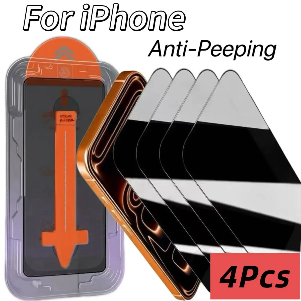 9H Privacy Screen Protector for iPhone 17 16 15 14 13 12 11 XS Series, Bubble & Dust Free, 4 Pack