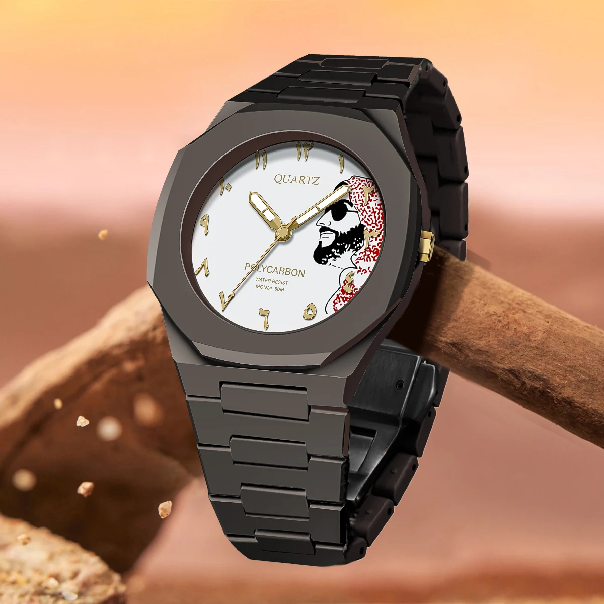 남성용 아라비아 숫자 쿼츠 시계 최고급 쿼츠 시계 남성 비즈니스 시계 방수