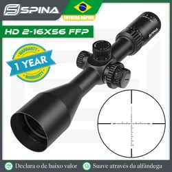 SPINA OPTICS HD 2-16x56 FFP First Focal Plane Scope Side Parallax 1/10 MIL Tactical Hunting Riflescope PCP CQB AR15 22LR.338.556