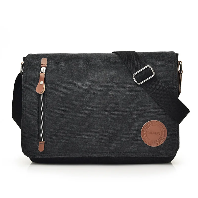 Hoyinlove 2023 Europese En Amerikaanse Mannen Tassen Trendy Canvas Tassen Casual Schoudertassen Grote Capaciteit Crossbody Tassen