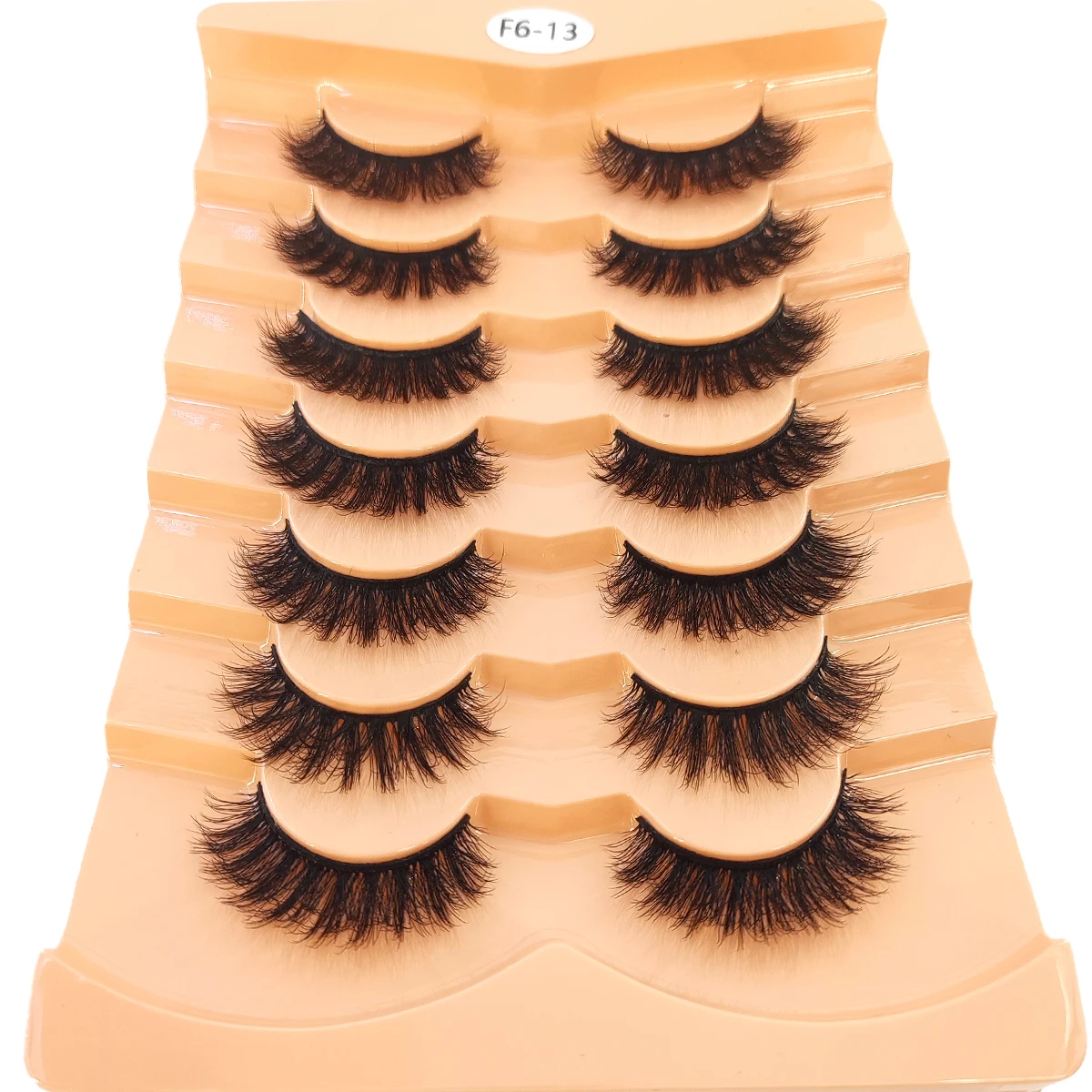 HBZGTLAD 3D人工ミンクつけまつげ7ペア、乱雑な髪の毛の厚くて長いミンクつけまつげ、メイクアップつけまつげ