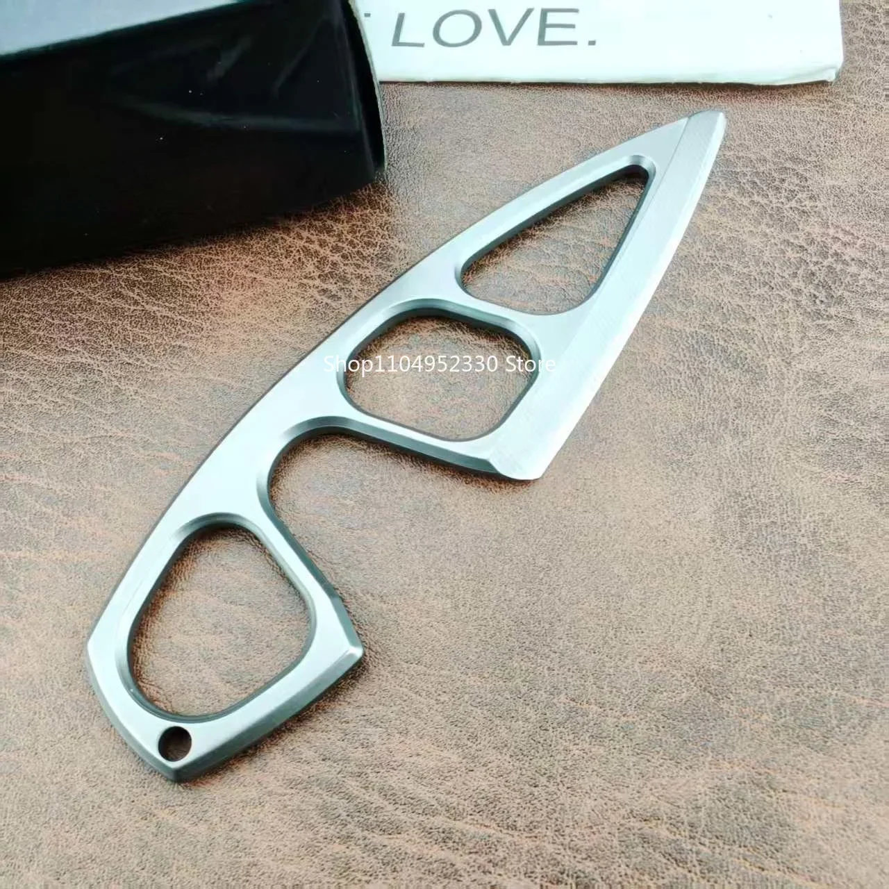 Vollstahl 440C Mini-Taschenmesser für Outdoor, Dschungel-Notfälle, Camping, Feststehende Klinge, Rucksack-Nutzwerkzeug, Paketöffner-Messer – Detail 4