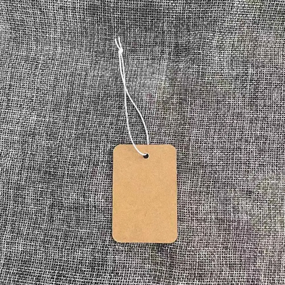 Blank Hanging Kraft Tags With Elastic Strings Price Marking Labels For Jewelry Store Display Clothing Merchandise Sale Stationer
