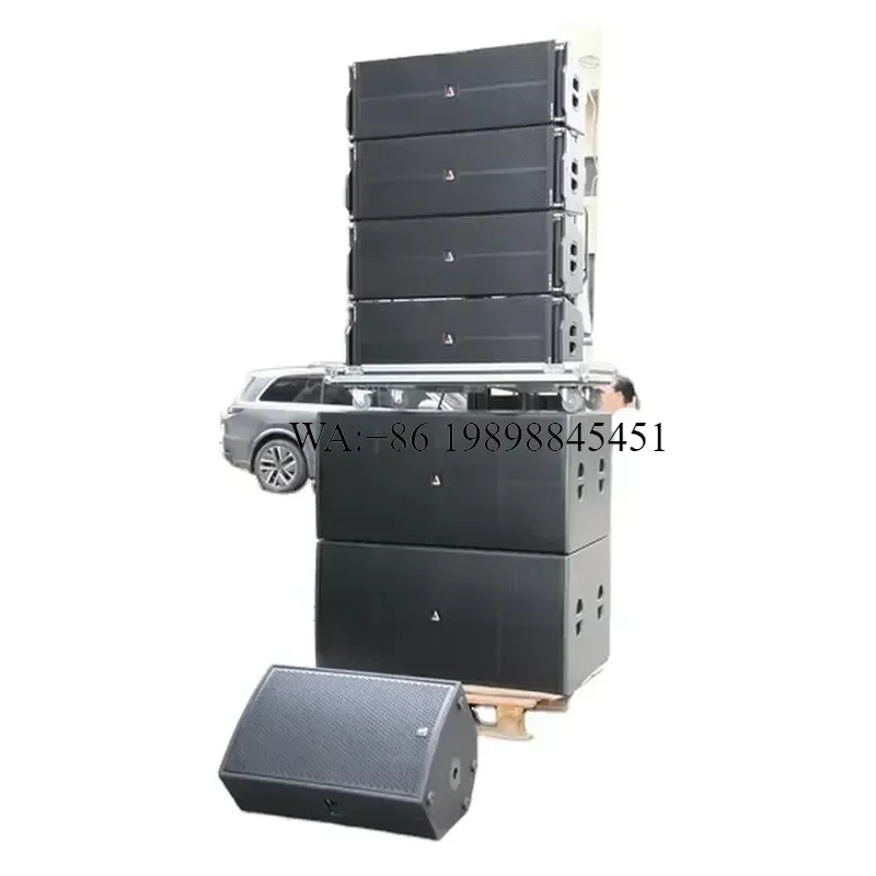 WMWMNU SX-210 15 Inch 2.0 Channel Active Sound Line Speaker Box LCD Wood Construction Commercial Home Use CE