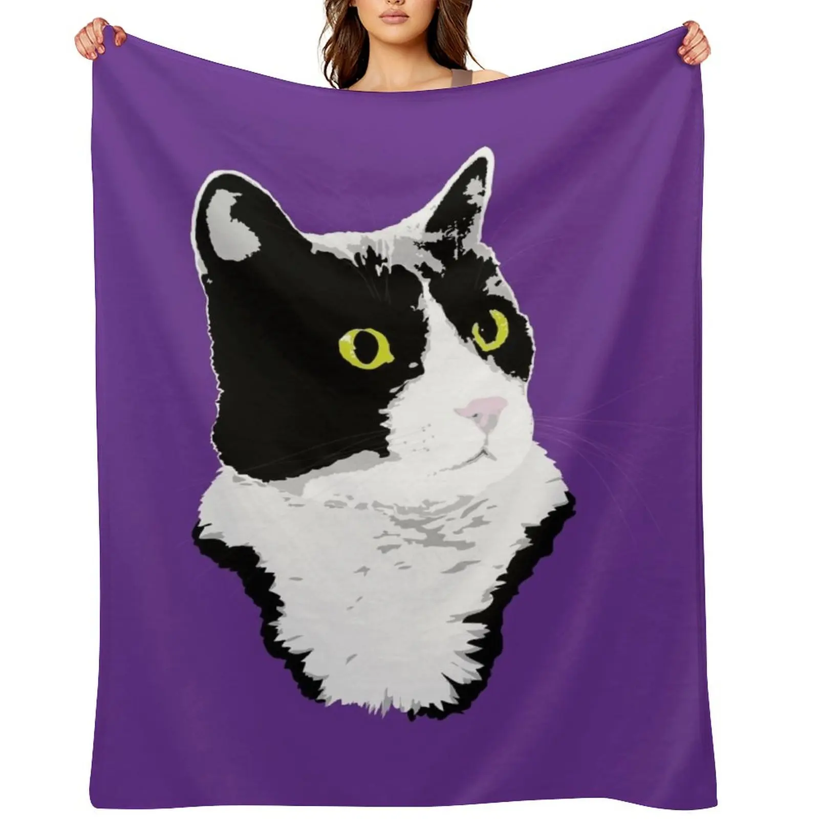 Regal Tuxedo Kitty Throw Blanket Decoratives Personalized Gift Thermals For Travel Luxury Thicken Bed Kid'S Blankets
