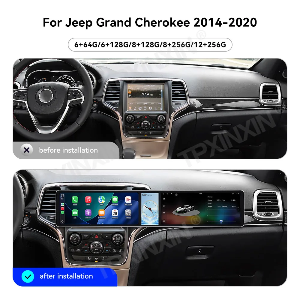 Touch Screen Car Radio For Jeep Grand Cherokee 2014-2020 Android GPS Automotive Multimedia Auto Radio Stereo Receiver Head Unit