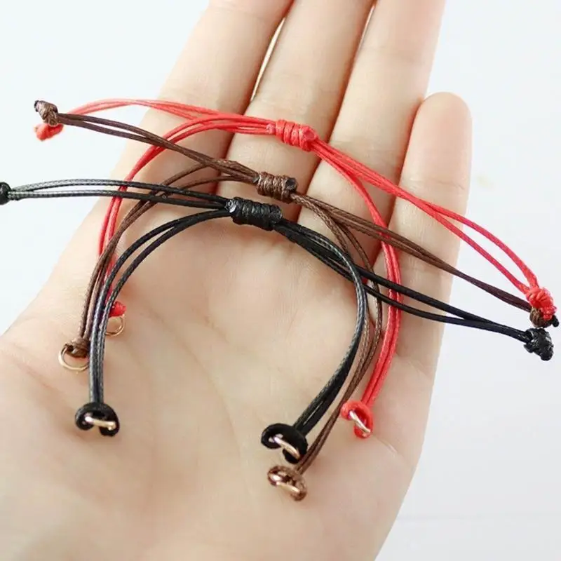 A52E 2 Stück farbiges Wachsfaden-Armband, handgefertigtes geflochtenes Armband, böhmischer Schmuck – Detail 10