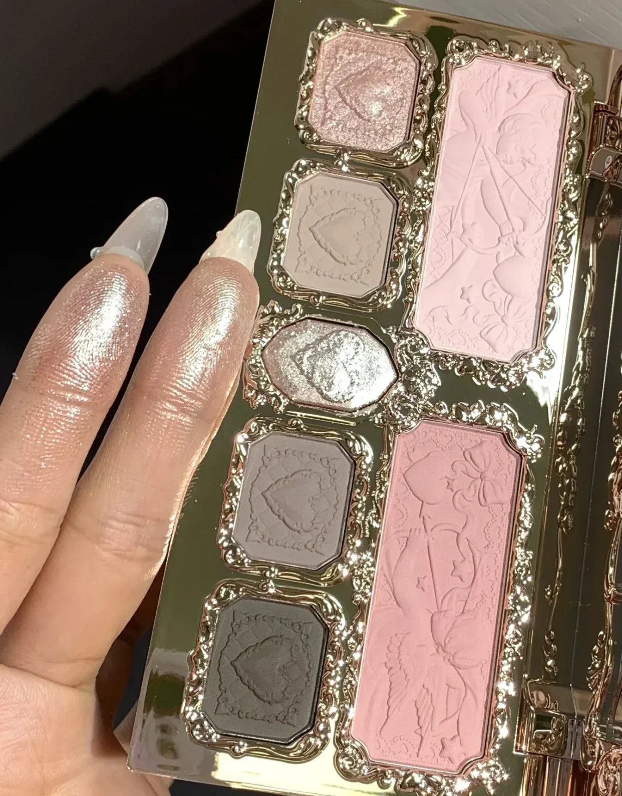 Flower Strawberry Collection Eyeshadow Matte Glitter Shimmer Eyeshadow Face Palette Highlight Blush Longlasting Makeup Palette