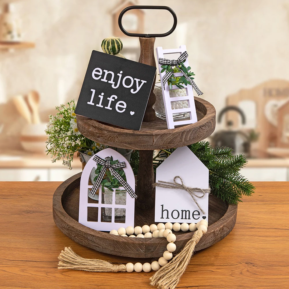 

1 set Farmhouse Decor Rustic Table Centerpiece Rustic Tray Adornments Kitchen Farmhouse Kitchen Decor