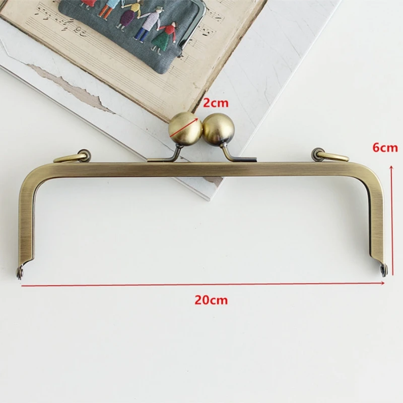 20cm High Quality Screw Metal Purse Frame Big Ball Clasp Chain Hook Bag DIY Parts Handmade Craft Bag Replacment Accessories