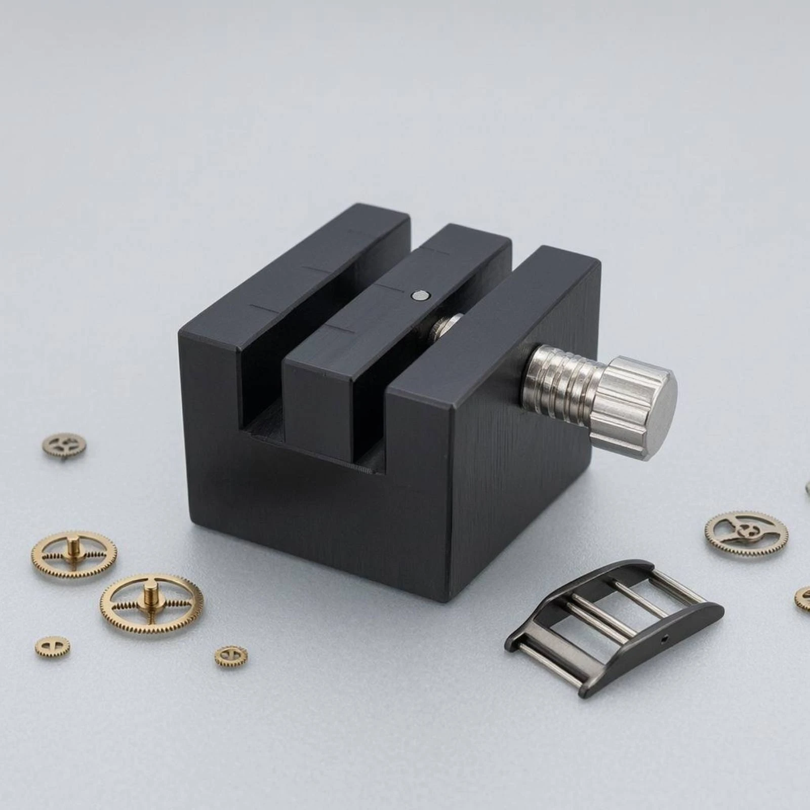 Watch Link Remover Block Grooved Watch Strap Link Remover Bracelet Sizing Clamp Knurled Knob Hand Tool Metal Screw