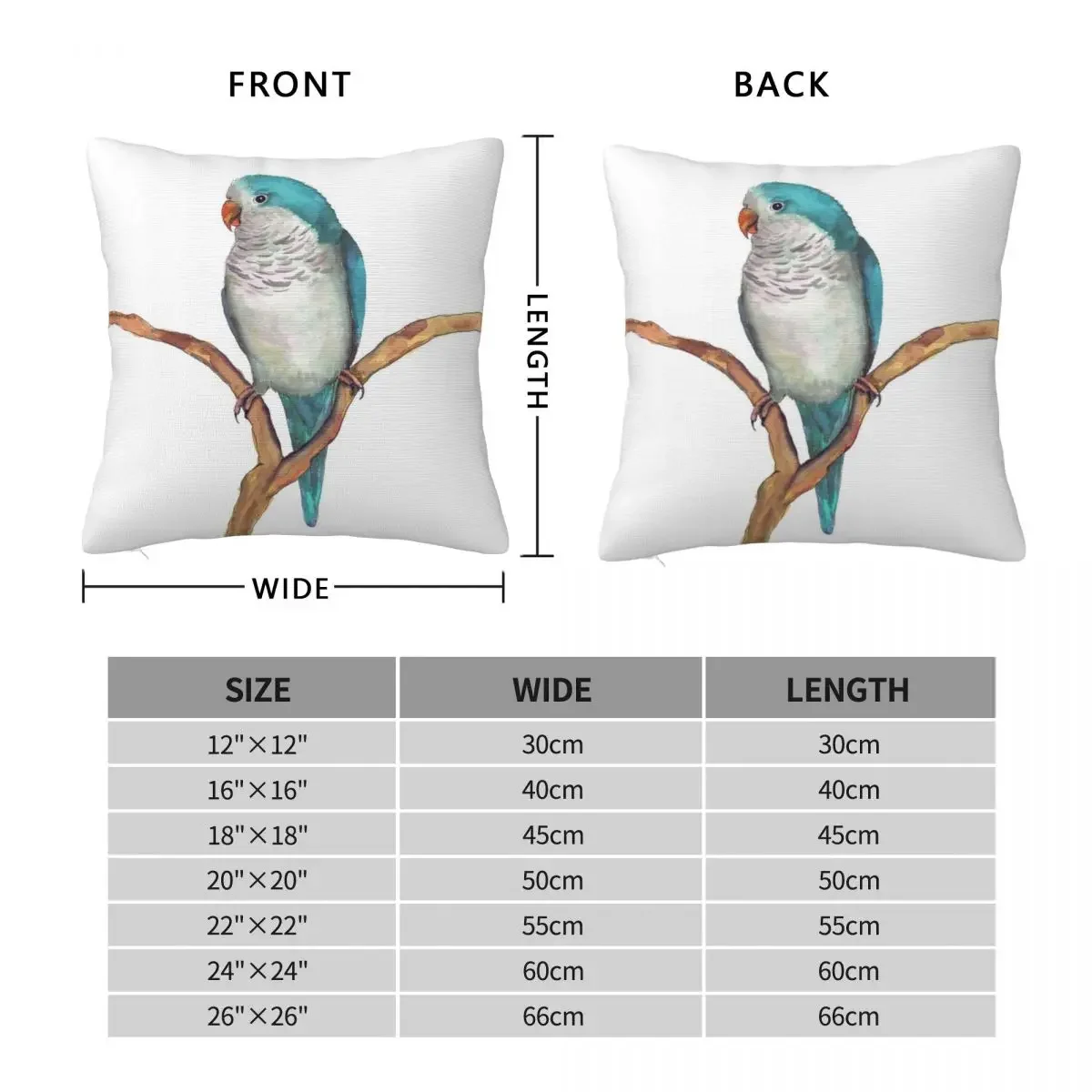 A watercolor of a blue quaker parrot Throw Pillow luxury sofa pillows Cushions Cover pillows decor home  home decor