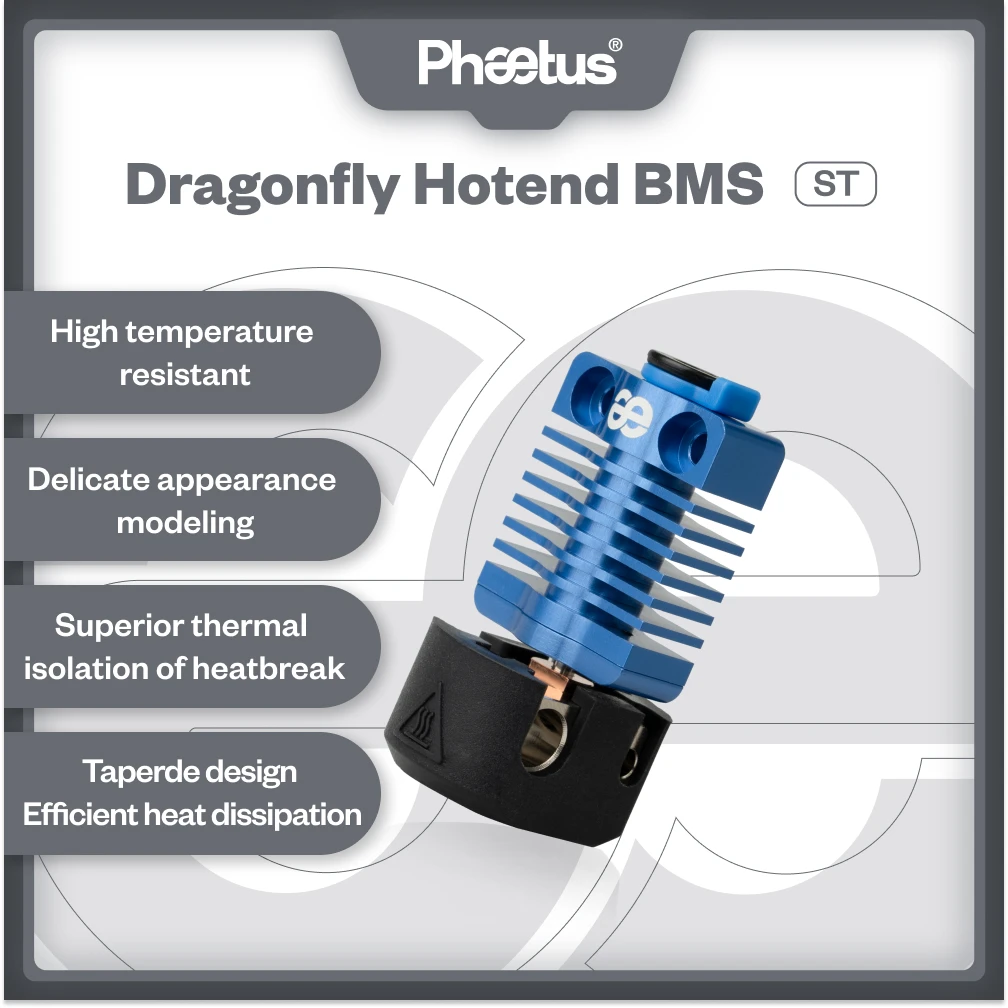 Phaetus BMS Dragonfly 500℃ High Flow Hotend Bimetal Heatbreak Throat For Ender 5/Pro/Plus For Ender 3 CR10 series 3D Printer