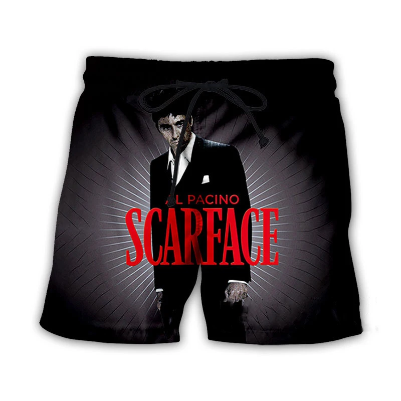 Scarface Classic Movie 3D Print Beach Shorts Men Women Fashion Oversized Surfing Board Sport Pants Swimsuits Trunks Kid Clothing