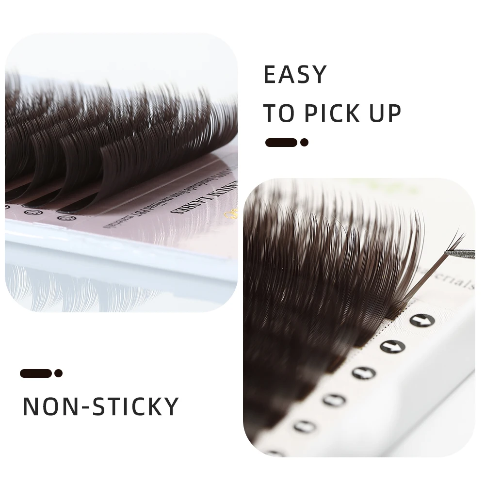 Yelix 16rows Brown False Eyelashes Extension Individual Lashes Natural Eyelash Extensions Eyelashes For Building Makeup Tools