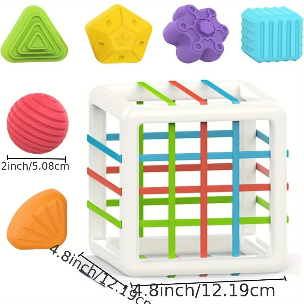 1Set Montessori Toy - Baby Cube Sorter, Exercise Hand-eye Coordination and Cognitive Growth, Early Learning Educational Toy