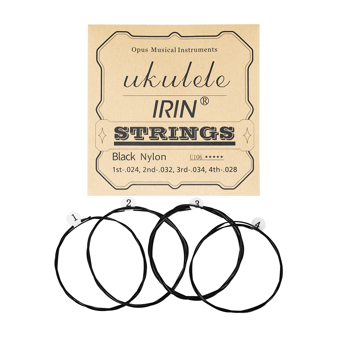 IRIN Ukulele String Black/Transparent Nylon Easy to Replace Durable Guitar String Accessoires 4 String Cardboard Box Packaging