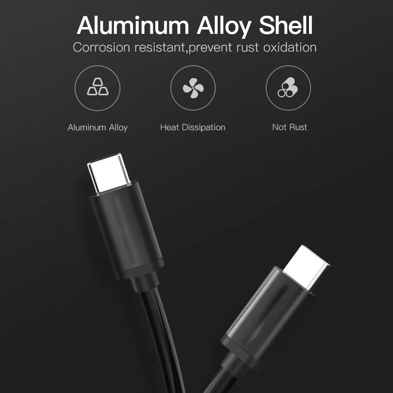 60W Type C to Type C Fast Charging Phone Data Cables  Quick Charge 3.0 Data Cords 0.3m/0.5/1m/1.5m/2m USB C Fast Charging Wire