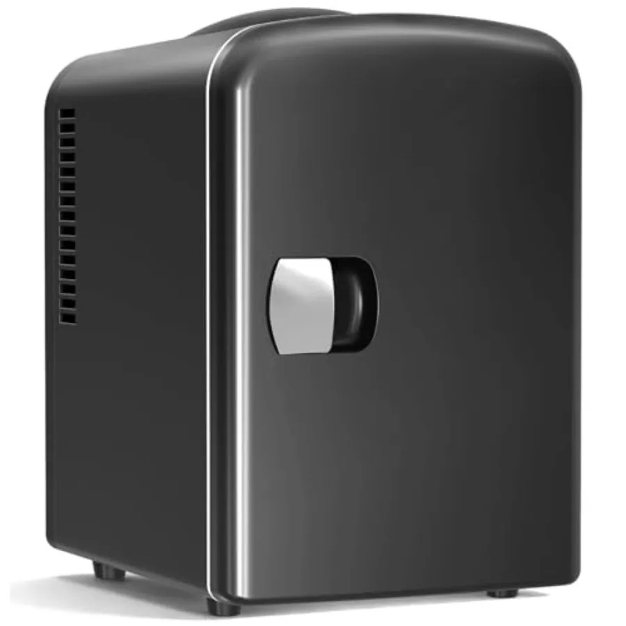 

4L/6 Can Portable Mini Fridge, Personal Compact Refrigerator, Small Cooler for Food, Drinks or Skin Care, AC/DC for Bedroom, Ca