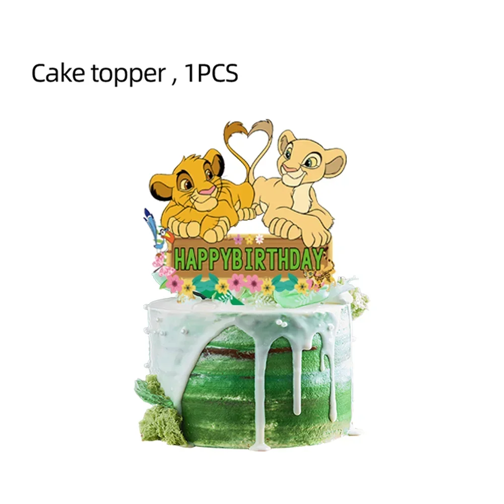 Simba König der Löwen Geburtstag Party Dekorationen Einweggeschirr Ballon Tischdecke Serviette Tasse Kuchen Topper für Kinder Babyparty