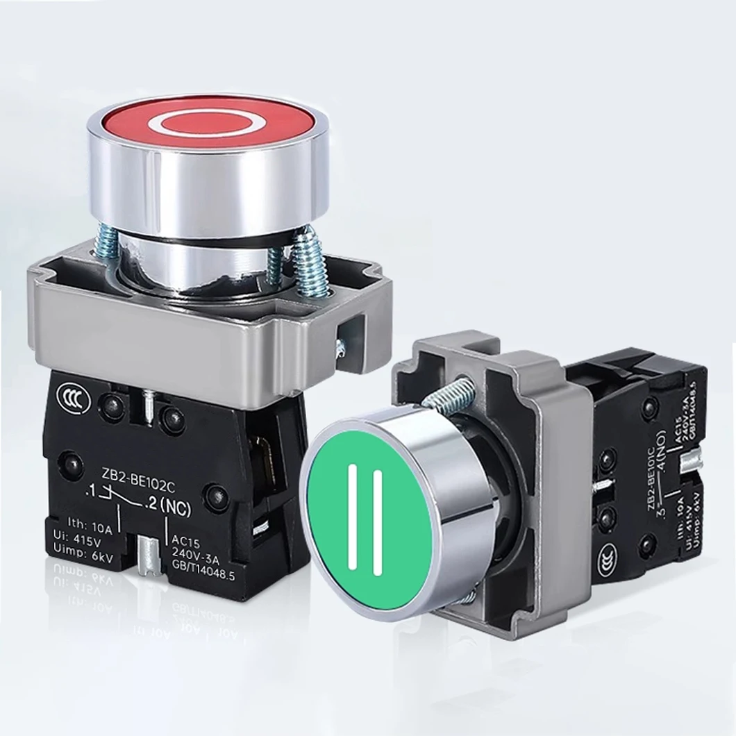 ABILKEEN XB2 Series 1NO Momentary Metal Push Button Switch 220V 10A Power Control Switch with Customized Symbol Push Button