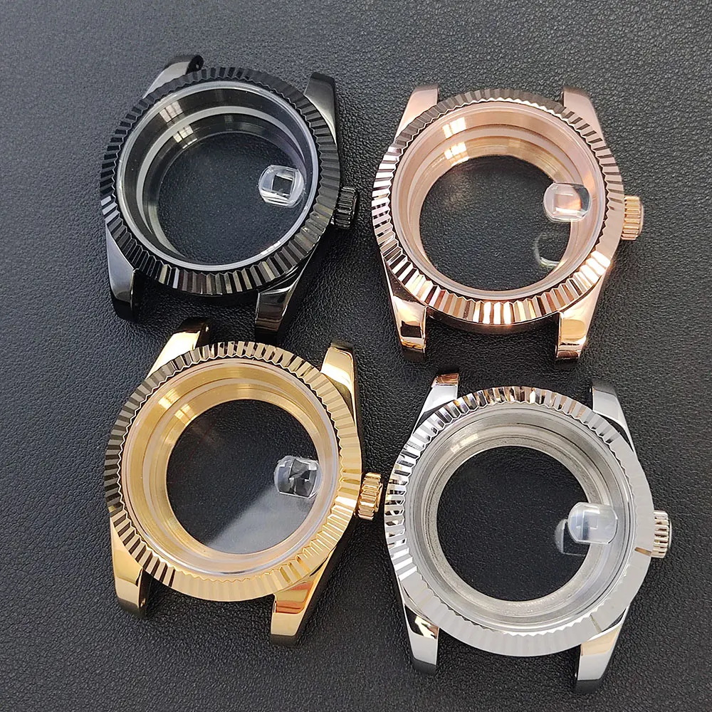 

39mm case NH35 NH36 case sapphire glass magnifying glass calendar window suitable for NH35 movement watch Replace accessories