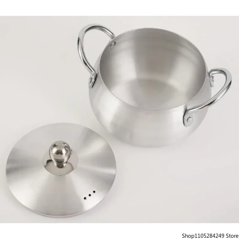 Primary color shrink drum soup pot sanded pot aluminum simple soup pot set wholesale
