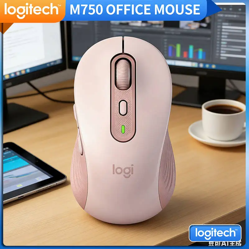 

Logitech M750 Silent Office Mouse - Soft Grips, Custom Buttons, 24-Month Battery, Recycled Build, Business Ready