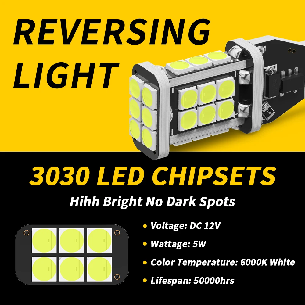 Oprah 2PCS T15 W16W 912 921 LED Bulbs Super Bright Canbus No Error LED Reverse Lights License Plate Lamp Auto Signal Lamps 12V