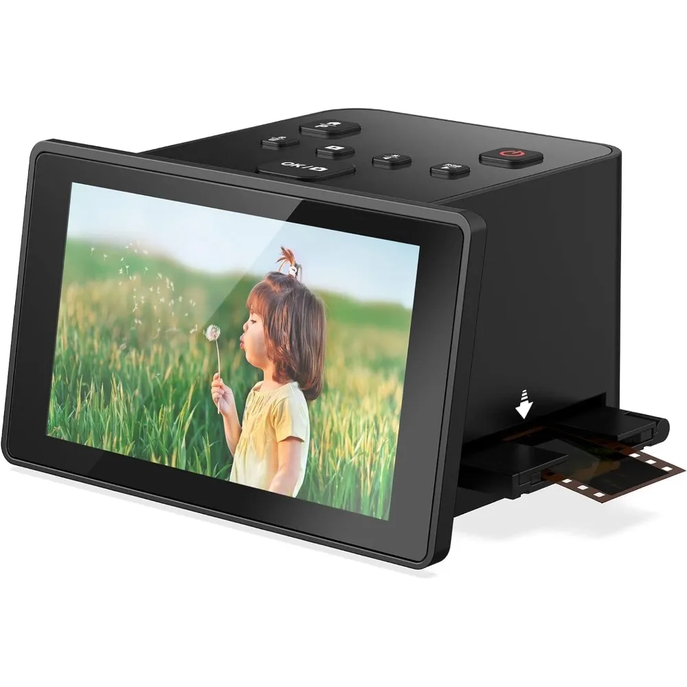 

Digital Film Scanner, Negatives and Slide Scanner with Large 5" LCD Screen, Convert Color & B&W Negatives & Slides 35mm
