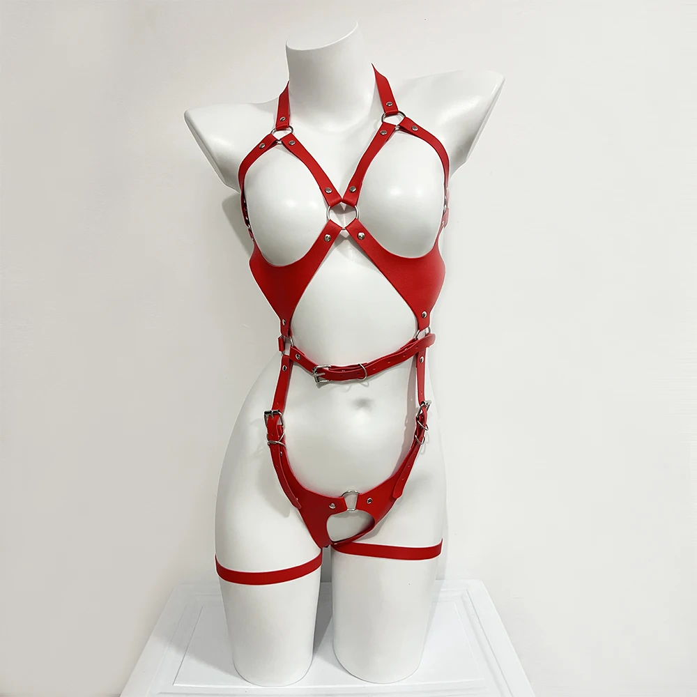 Sexy Body Harness Belt Set Tights Women Bdsm Leather Lingerie Fetish Clothing Underwear Harness Bondage Sex Toy Accessories