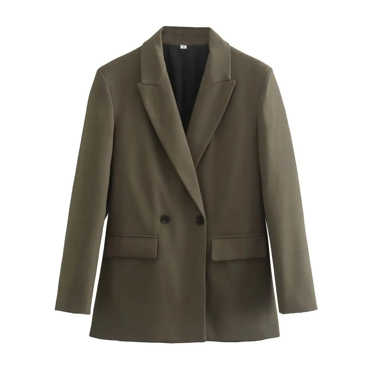 

Woman Long Sleeve Vintage Coat Autumn Chic Office Lady Double Breasted Blazer Fashion Jacket Casual Outerwear Stylish Tops