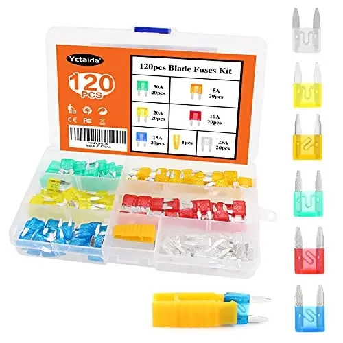120PCS Car Blade Fuses Assortment Kit 10A-30A Automotive Replacement Fuses Low Profile Mini Blade Fuses For Car Boat Truck