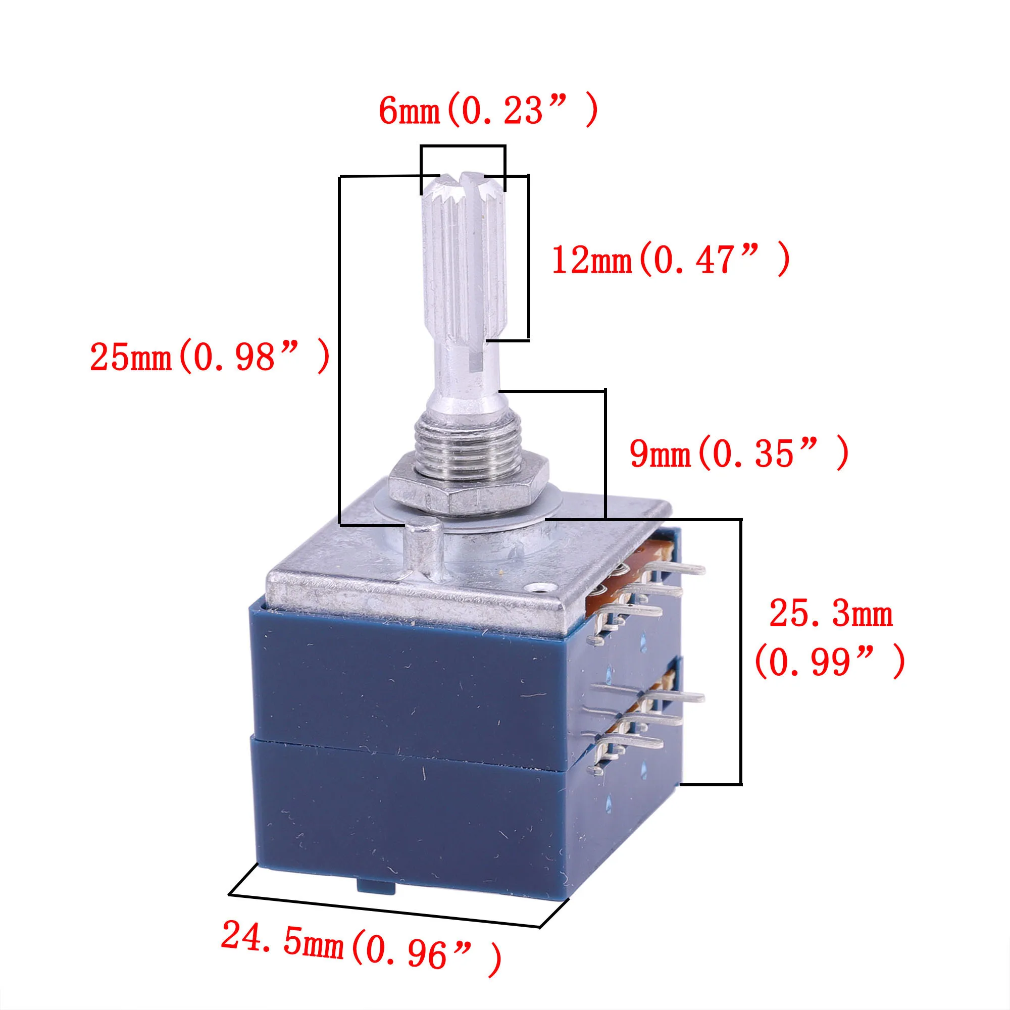 Original Japan ALPS Type16 Type27 10KA 50KA 100KA Dual‑Gang Volume Potentiometer With PCB Board view 2