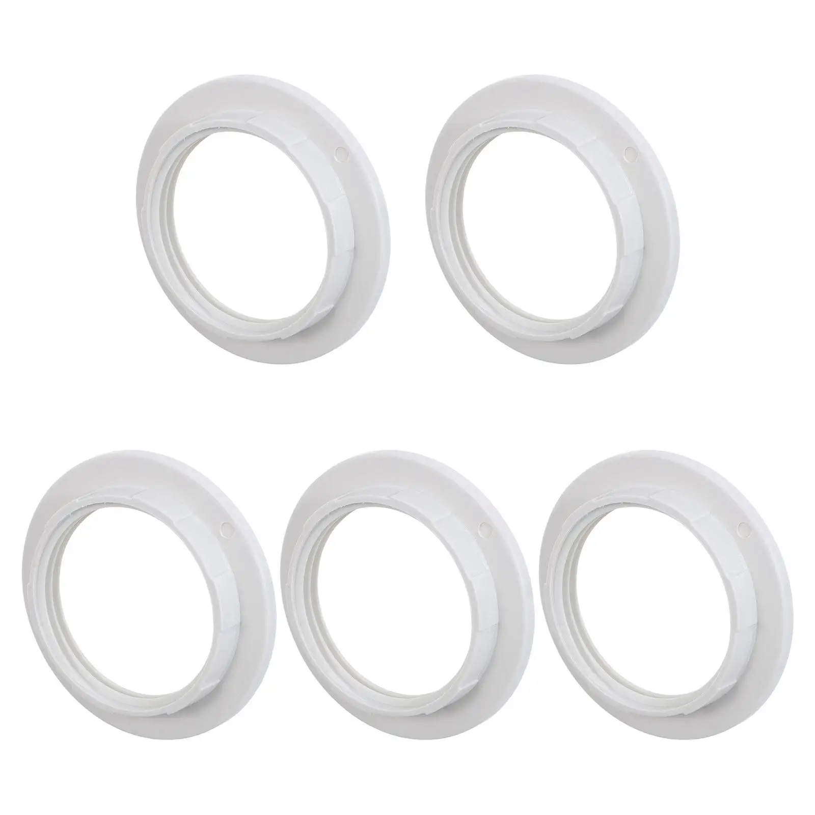 5Pcs E27 Fully Threaded Collar Rings Light Socket Shade Rings Lamp Base Fixing Retaining Ring Lamp Holder Replacement for Stable