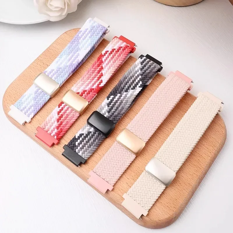 20mm 22mm Magnetic Braided Loop Nylon Strap For Huawei Watch 4/3/GT5 Pro-4-3-2-2e Samsung Watch 7 6 5 4 3 Gear S3 Active 2 Band image 2