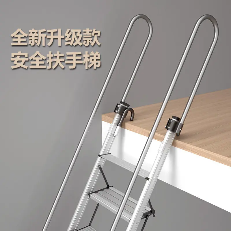 Attic stairs Indoor household aluminum alloy ladder Outdoor upper roof custom telescopic folding special